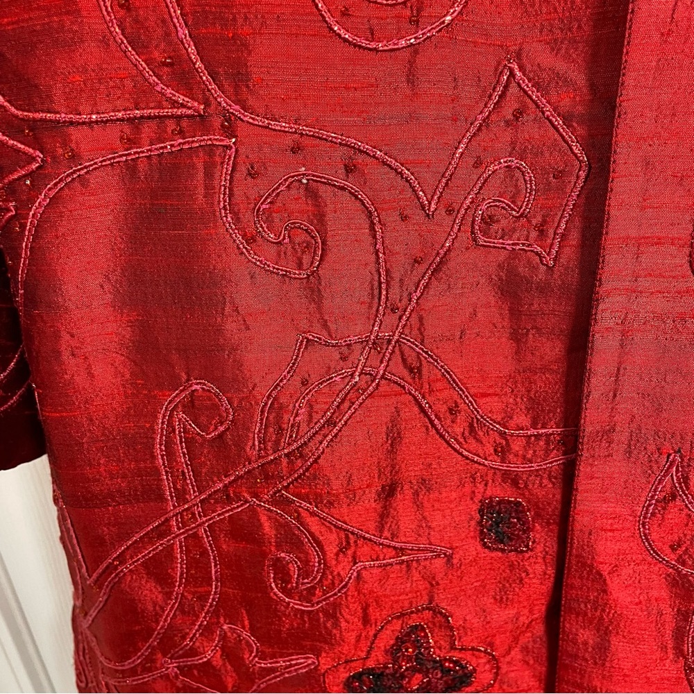 Anage Red Embroidered Jacket, M - Picture 4 of 8